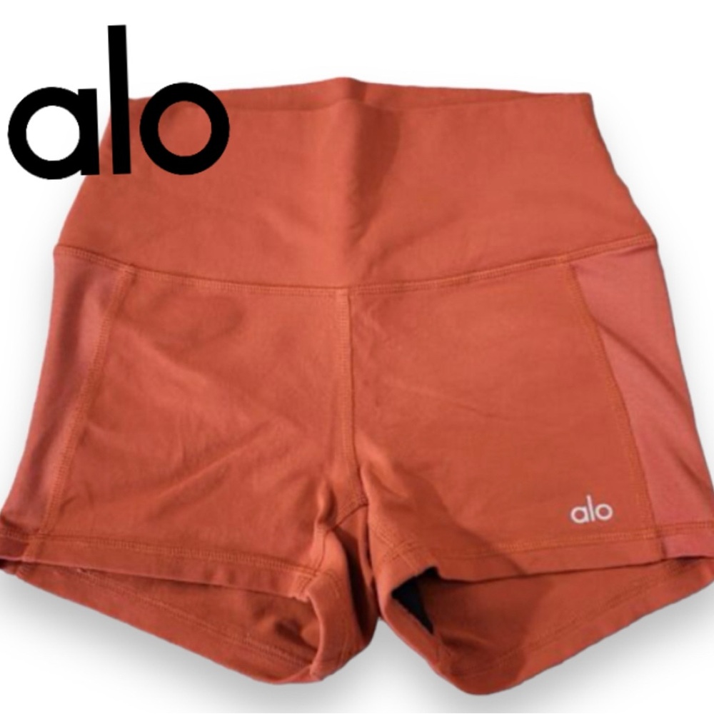 ALO Airlift stretchy biker shorts, rust color, size M, EUC